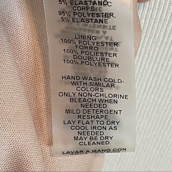 Vince Camuto Women's Size 6 Taupe Rose Metallic Ruched Waist Long Sleeve Dress - Picture 9 of 10